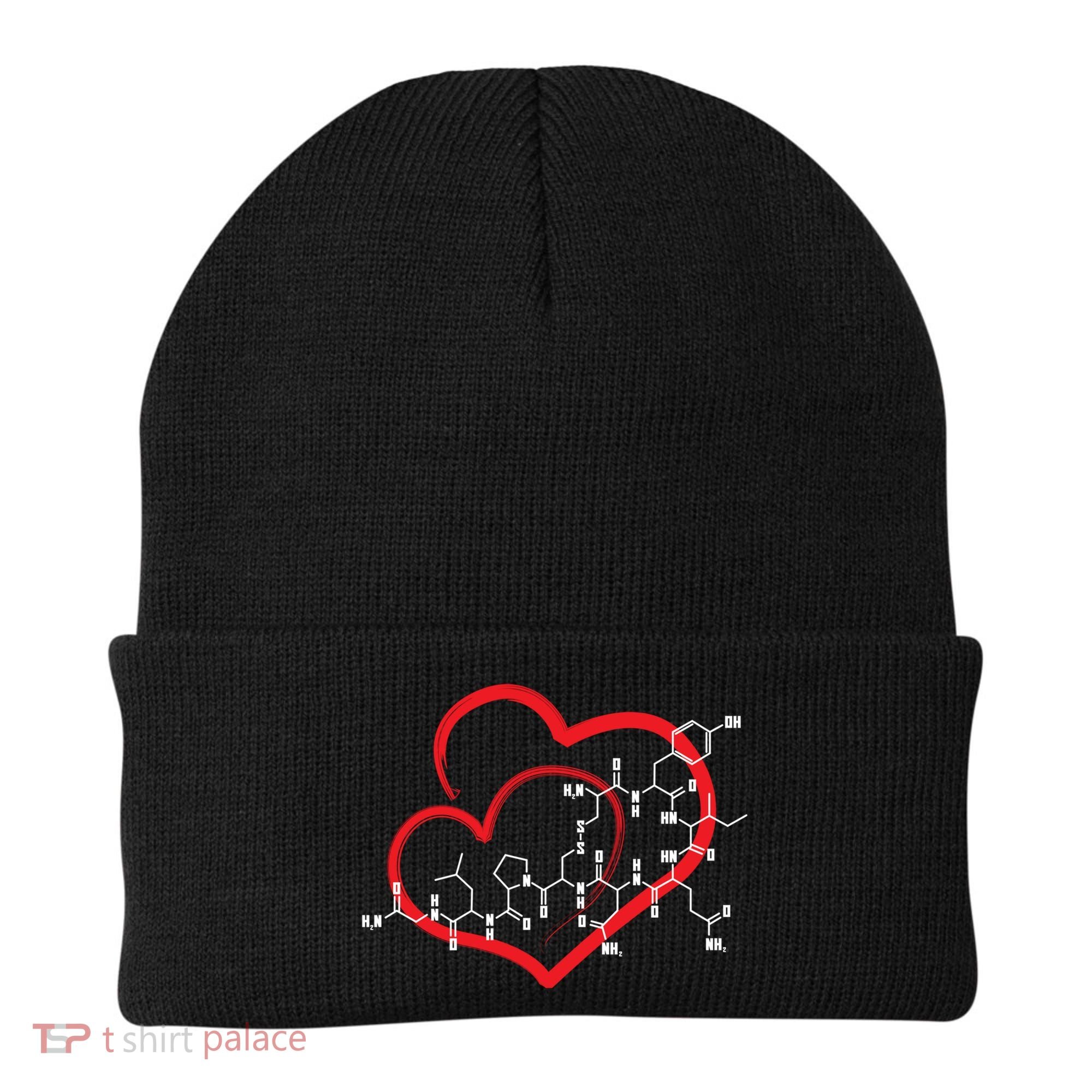 Oxytocin Molecule Love Meaningful Gift Science Teacher Valentines Day Meaningful Beanie
