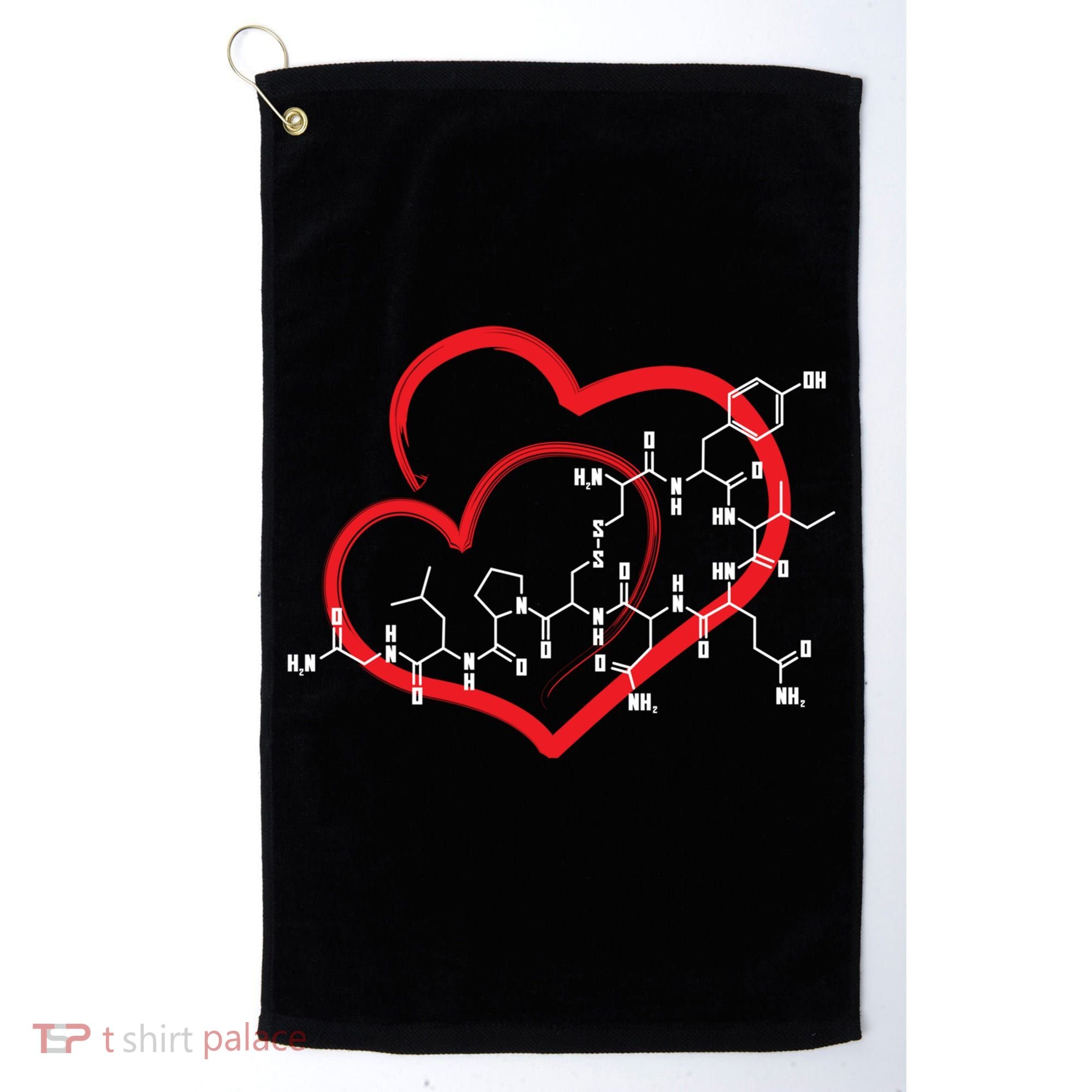 Oxytocin Molecule Love Meaningful Gift Science Teacher Valentines Day Meaningful Golf Towel