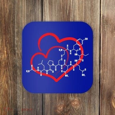 Oxytocin Molecule Love Meaningful Gift Science Teacher Valentines Day Meaningful Coaster