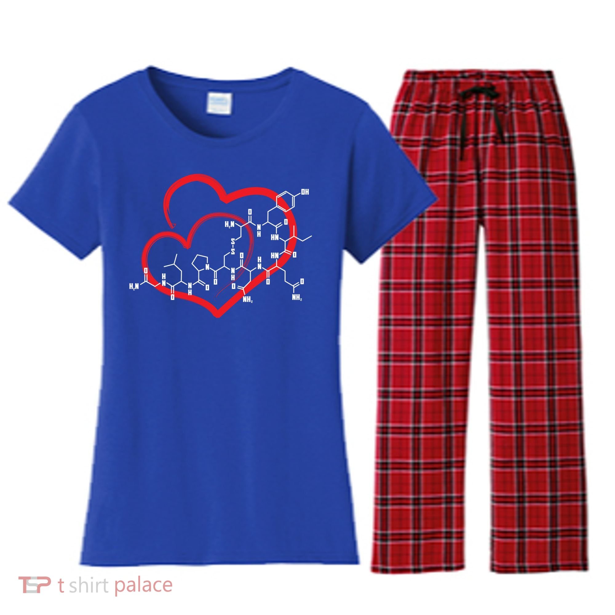 Oxytocin Molecule Love Meaningful Gift Science Teacher Valentines Day Meaningful Women's Flannel Pajama Set