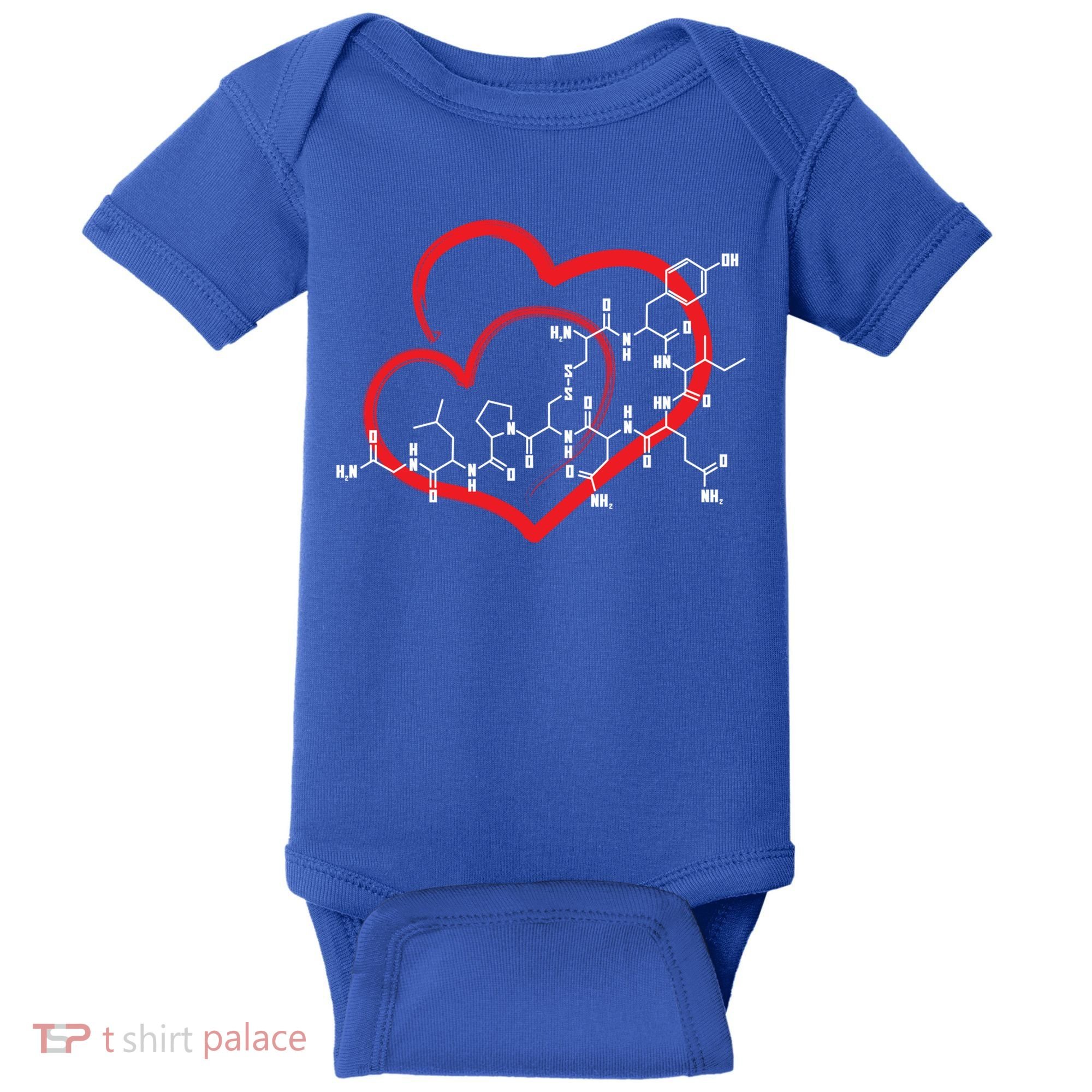 Oxytocin Molecule Love Meaningful Gift Science Teacher Valentines Day Meaningful Baby Bodysuit