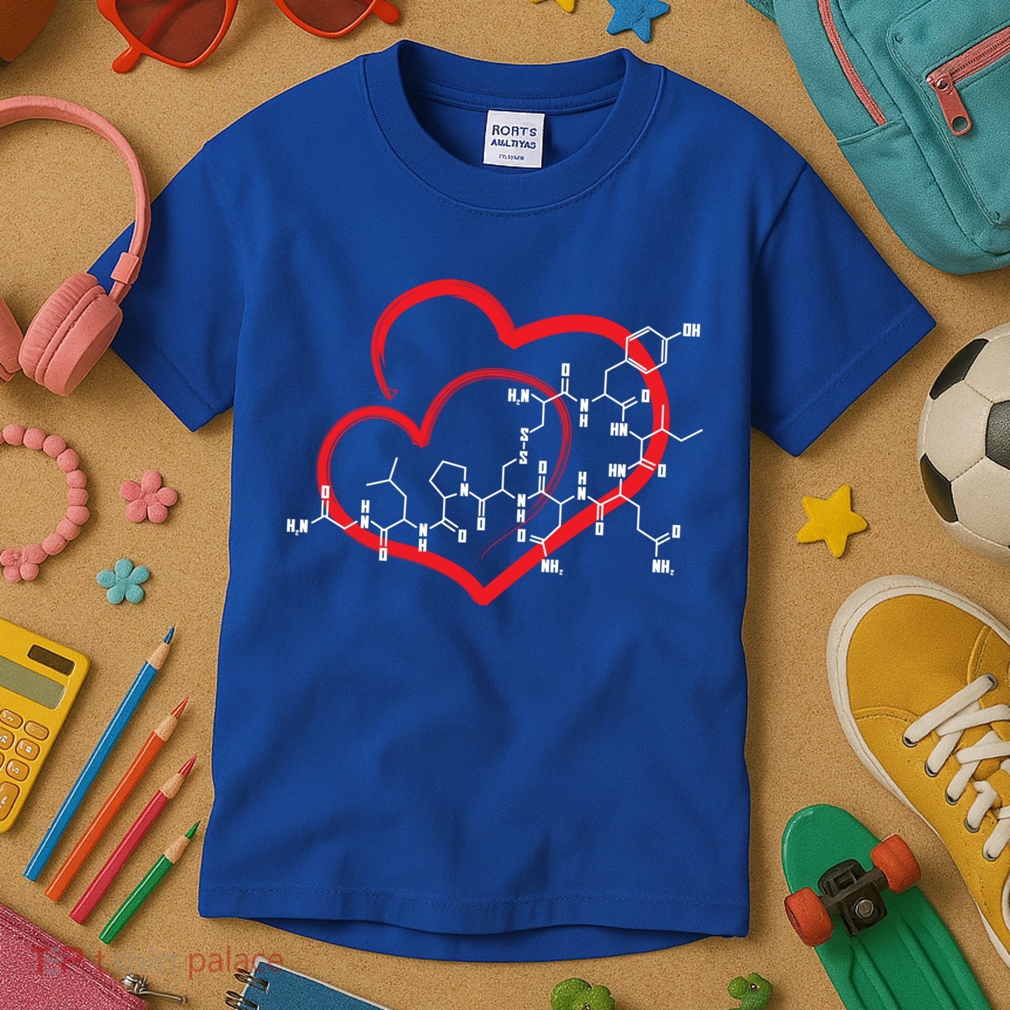 Oxytocin Molecule Love Meaningful Gift Science Teacher Valentines Day Meaningful Kids T-Shirt