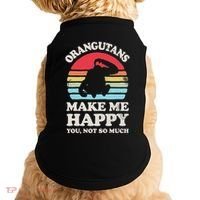 Orangutans Make Me Happy You Not So Much Orangutan Retro Doggie Tank thumb 0