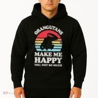 Orangutans Make Me Happy You Not So Much Orangutan Retro Hoodie thumb 2