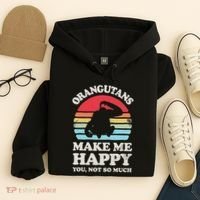 Orangutans Make Me Happy You Not So Much Orangutan Retro Hoodie thumb 4
