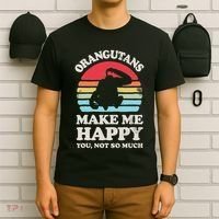 Orangutans Make Me Happy You Not So Much Orangutan Retro T-Shirt thumb 6