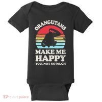 Orangutans Make Me Happy You Not So Much Orangutan Retro Baby Bodysuit thumb 0