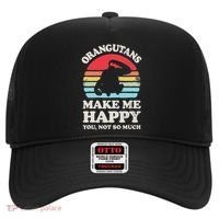 Orangutans Make Me Happy You Not So Much Orangutan Retro Hat thumb 0