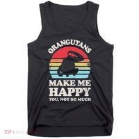 Orangutans Make Me Happy You Not So Much Orangutan Retro Tank Top thumb 0