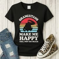 Orangutans Make Me Happy You Not So Much Orangutan Retro Women's T-Shirt thumb 3