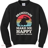 Orangutans Make Me Happy You Not So Much Orangutan Retro Kids Sweatshirt thumb 0