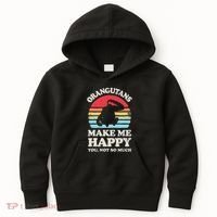 Orangutans Make Me Happy You Not So Much Orangutan Retro Kids Hoodie thumb 0