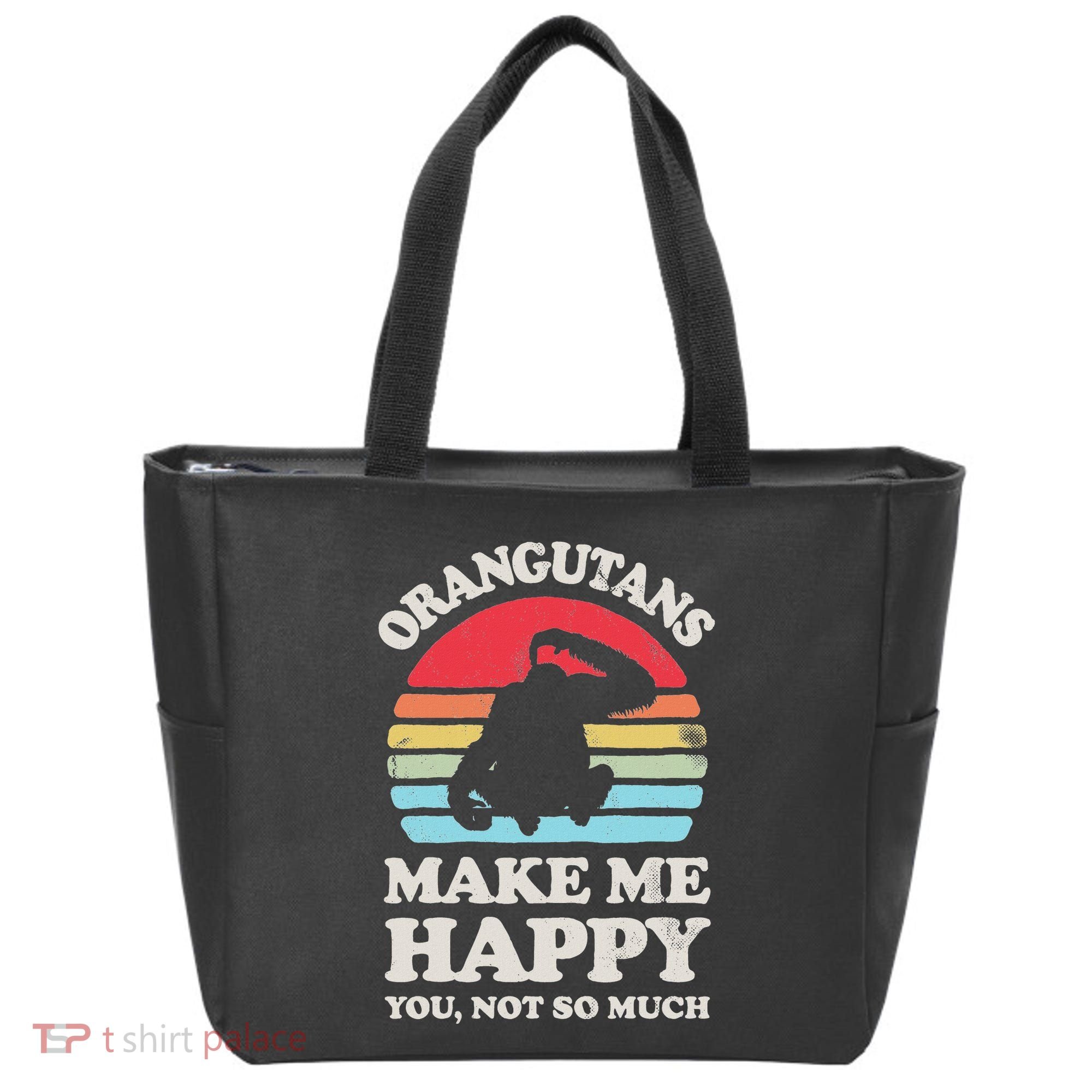 Orangutans Make Me Happy You Not So Much Orangutan Retro Tote Bag