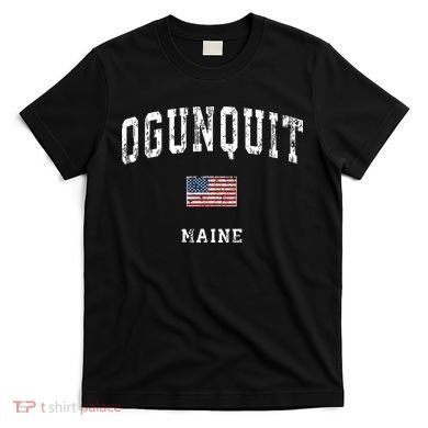 Ogunquit Maine Me Vintage American Flag Sports Design T-Shirt