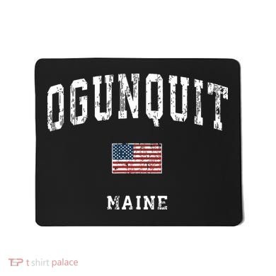 Ogunquit Maine Me Vintage American Flag Sports Design Mousepad