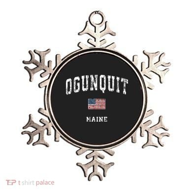 Ogunquit Maine Me Vintage American Flag Sports Design Ornament