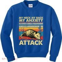 Opossum My Neck Back Anxiety Attack Possum Kids Sweatshirt thumb 0