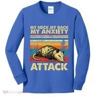 Opossum My Neck Back Anxiety Attack Possum Kids Long Sleeve Shirt thumb 0