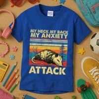 Opossum My Neck Back Anxiety Attack Possum Kids T-Shirt thumb 3