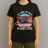 Opossum My Neck My Back My Anxiety Attack Retro Vintage T-Shirt thumb 4