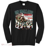 On Mallard On Gadwall Christmas Funny Duck Hunting Santa Sweatshirt thumb 0