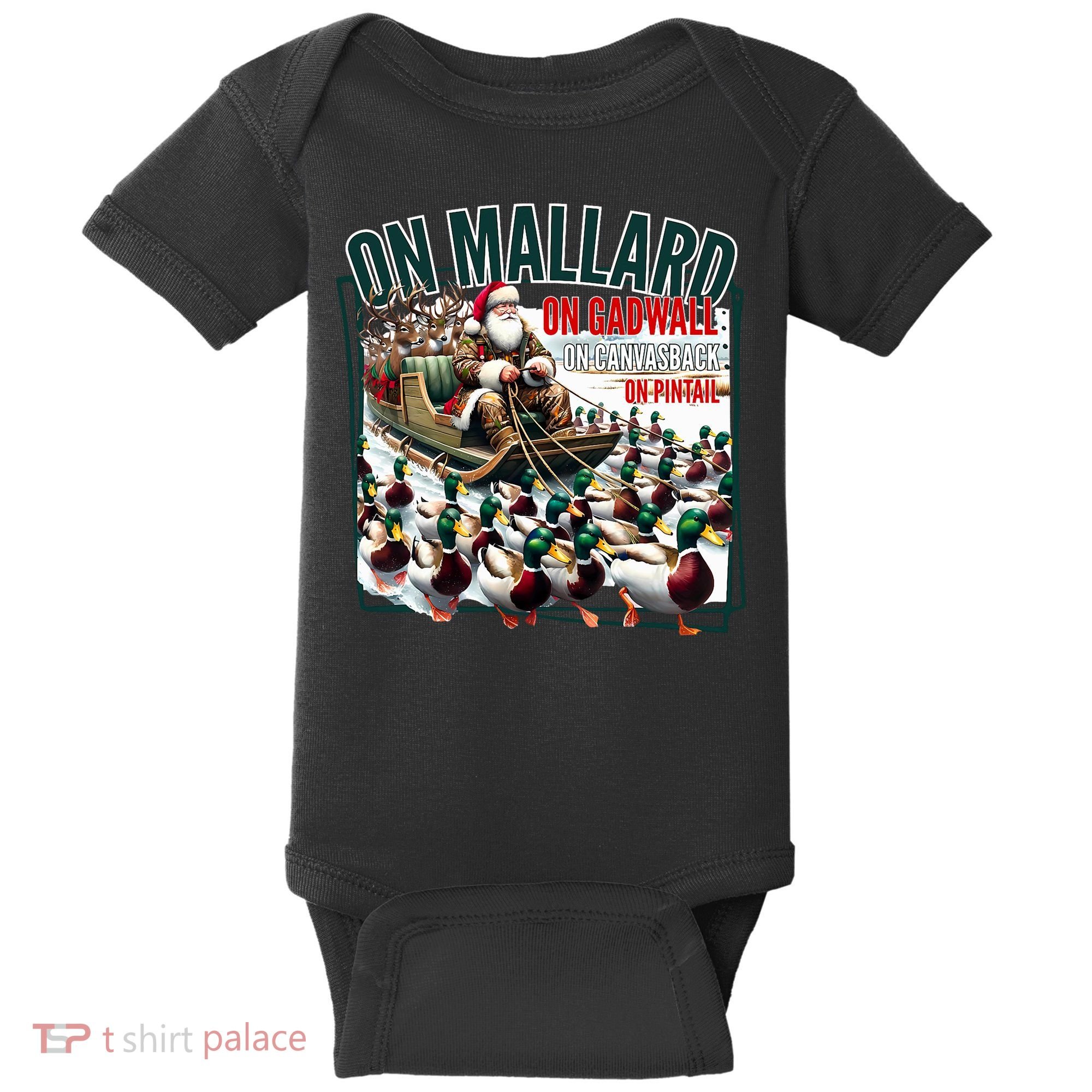On Mallard On Gadwall Christmas Funny Duck Hunting Santa Baby Bodysuit