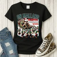 On Mallard On Gadwall Christmas Funny Duck Hunting Santa Women's T-Shirt thumb 3