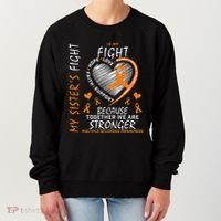 Orange MS Ribbons Heart Sister Multiple Sclerosis Awareness Women's Sweatshirt thumb 0