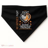 Orange MS Ribbons Heart Sister Multiple Sclerosis Awareness USA-Made Doggie Bandana thumb 0
