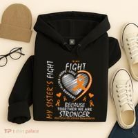 Orange MS Ribbons Heart Sister Multiple Sclerosis Awareness Hoodie thumb 4