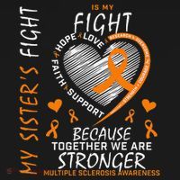 Orange MS Ribbons Heart Sister Multiple Sclerosis Awareness Hoodie thumb 7