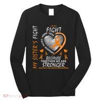 Orange MS Ribbons Heart Sister Multiple Sclerosis Awareness Long Sleeve Shirt thumb 0