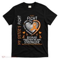 Orange MS Ribbons Heart Sister Multiple Sclerosis Awareness T-Shirt thumb 0