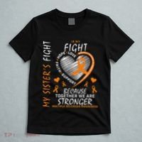 Orange MS Ribbons Heart Sister Multiple Sclerosis Awareness T-Shirt thumb 5