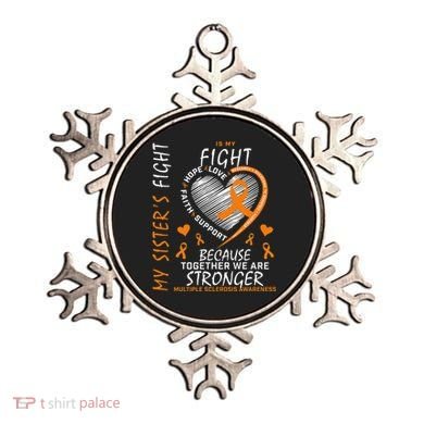 Orange MS Ribbons Heart Sister Multiple Sclerosis Awareness Ornament