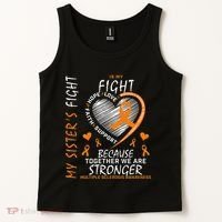 Orange MS Ribbons Heart Sister Multiple Sclerosis Awareness Tank Top thumb 2