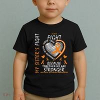 Orange MS Ribbons Heart Sister Multiple Sclerosis Awareness Toddler T-Shirt thumb 2