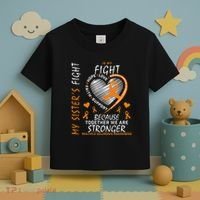 Orange MS Ribbons Heart Sister Multiple Sclerosis Awareness Toddler T-Shirt thumb 3