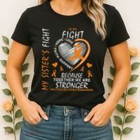 Orange MS Ribbons Heart Sister Multiple Sclerosis Awareness Women's T-Shirt thumb 2