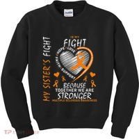 Orange MS Ribbons Heart Sister Multiple Sclerosis Awareness Kids Sweatshirt thumb 0