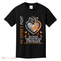 Orange MS Ribbons Heart Sister Multiple Sclerosis Awareness Kids T-Shirt thumb 0
