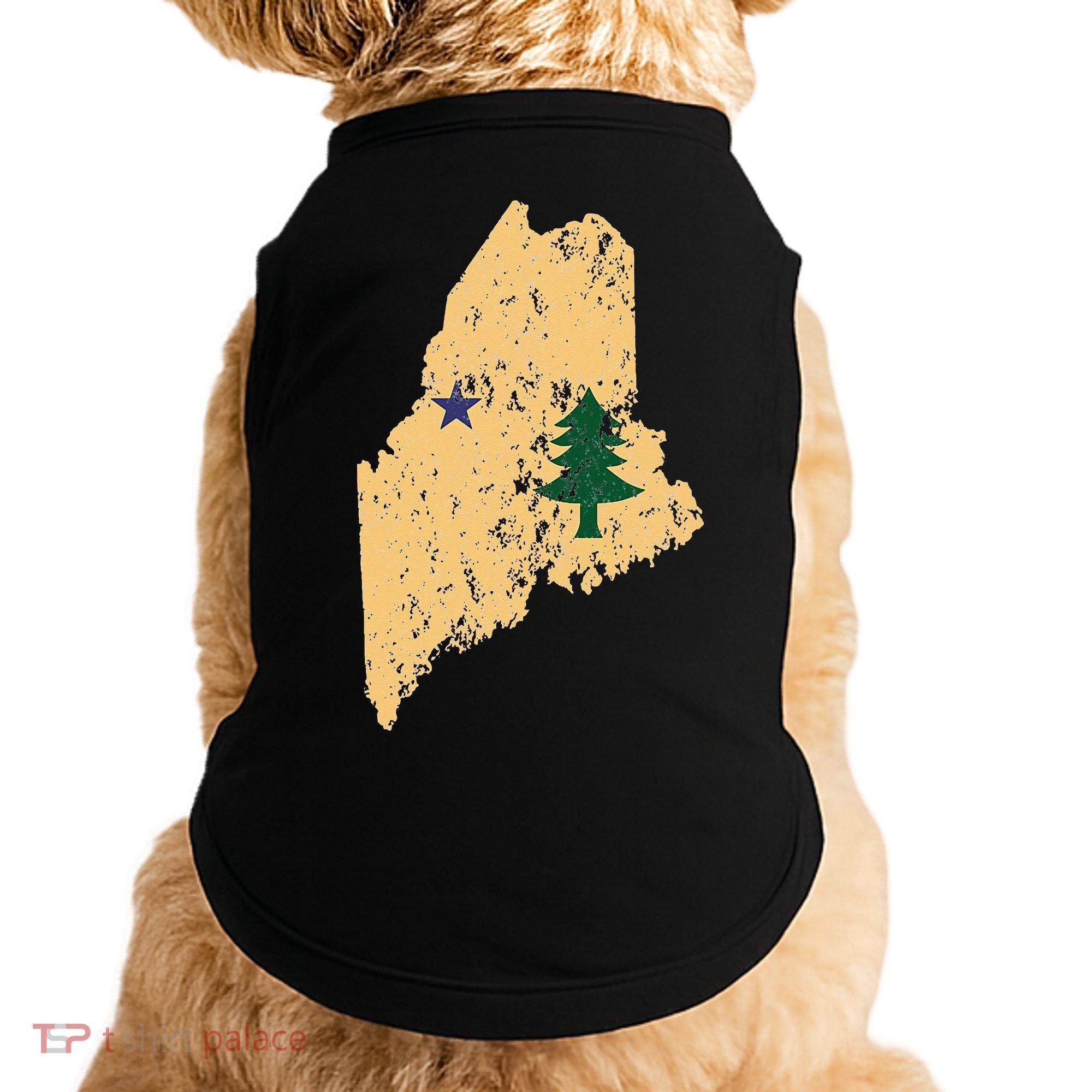 Original Maine State Flag Retro Northern New England Dirigo Doggie Tank