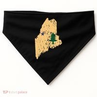 Original Maine State Flag Retro Northern New England Dirigo USA-Made Doggie Bandana thumb 0