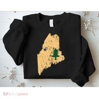 Original Maine State Flag Retro Northern New England Dirigo Sweatshirt thumb 2