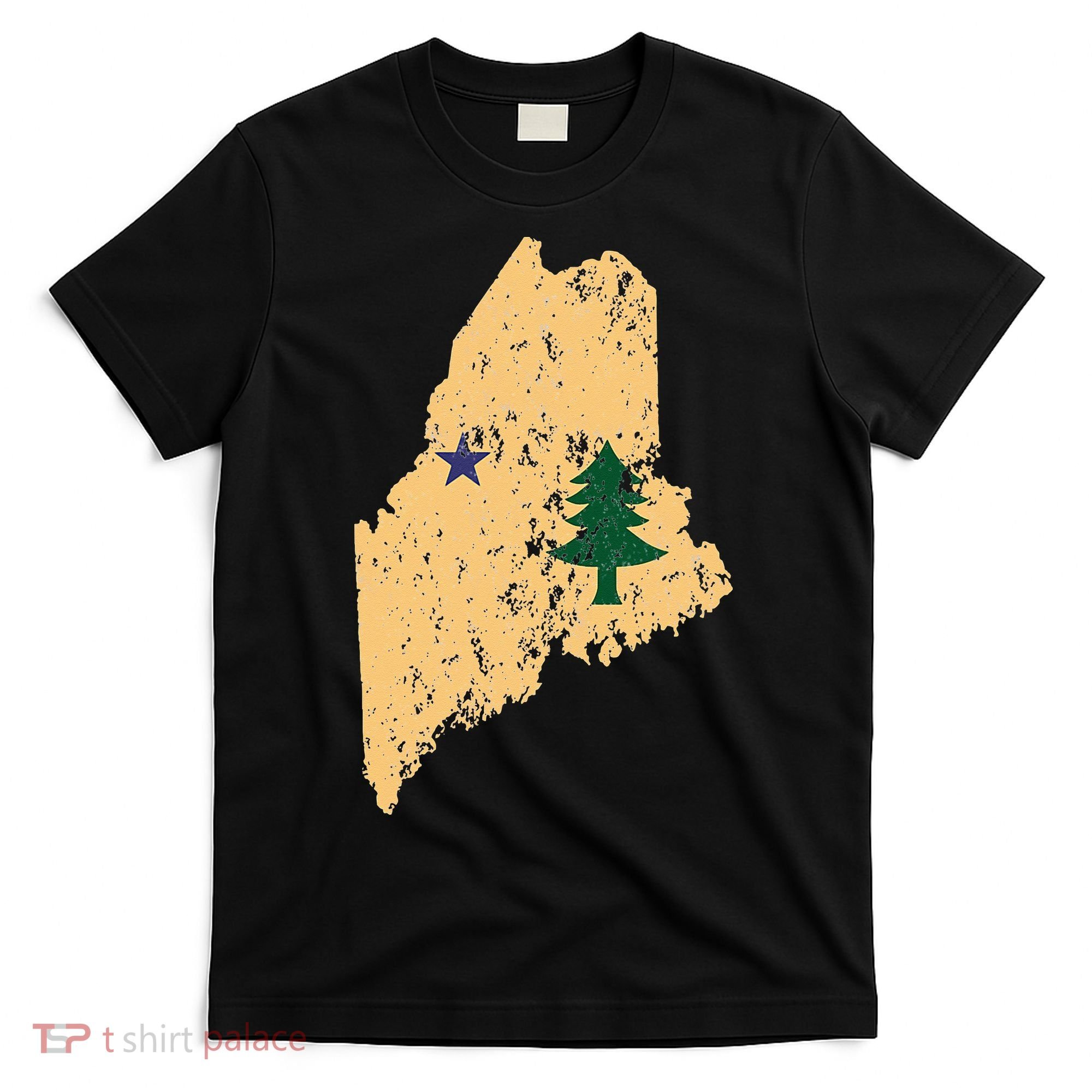 Original Maine State Flag Retro Northern New England Dirigo T-Shirt