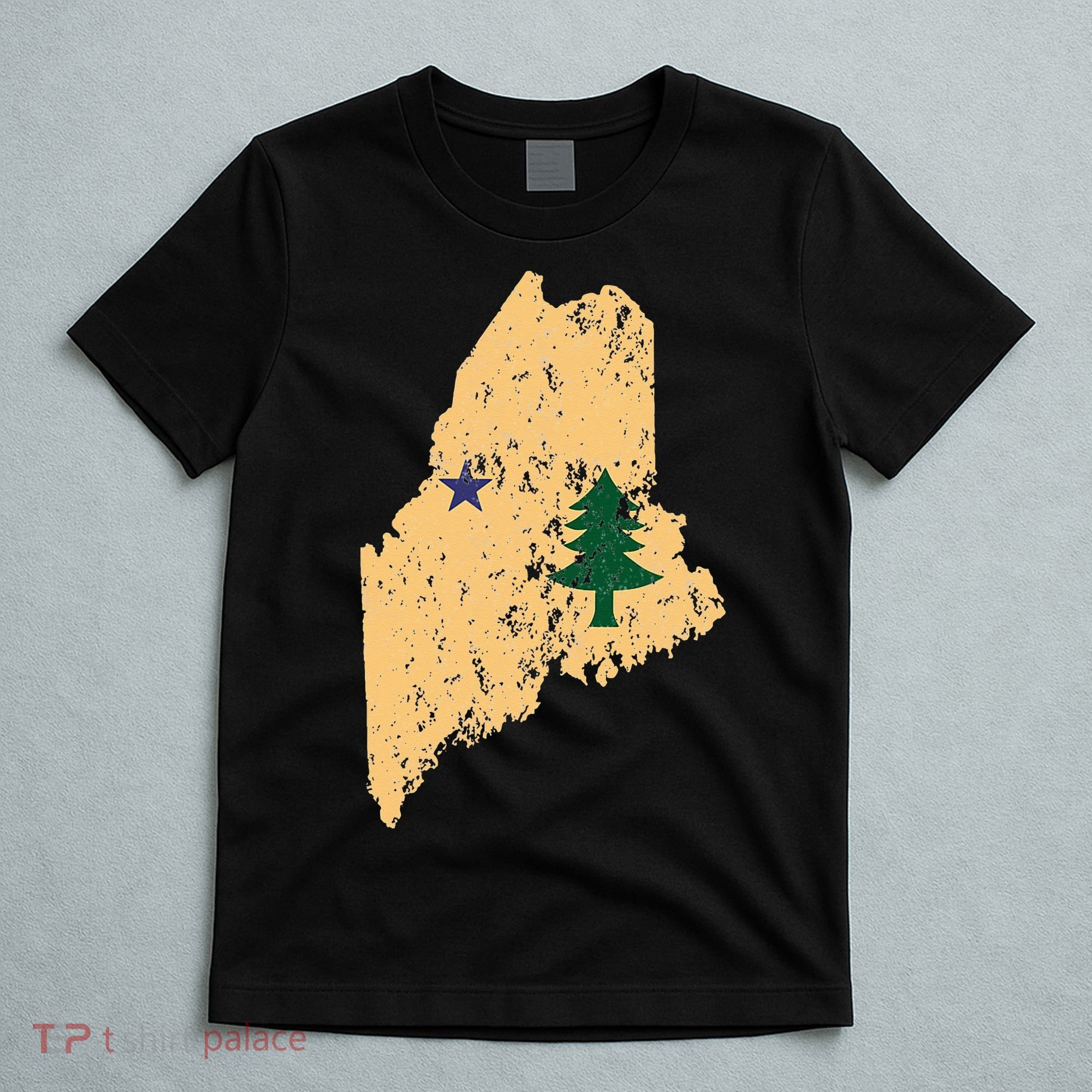 Original Maine State Flag Retro Northern New England Dirigo T-Shirt
