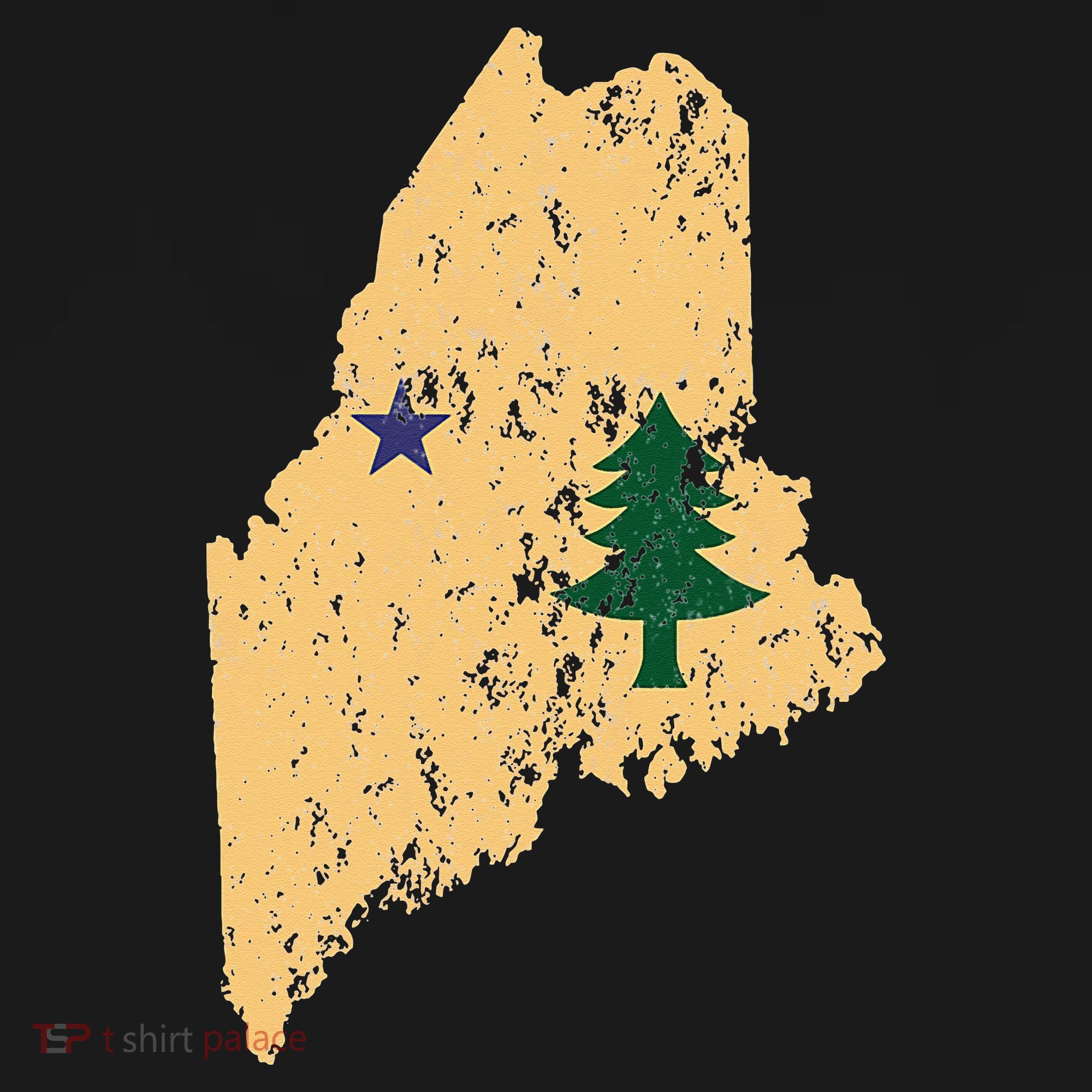 Original Maine State Flag Retro Northern New England Dirigo Coaster