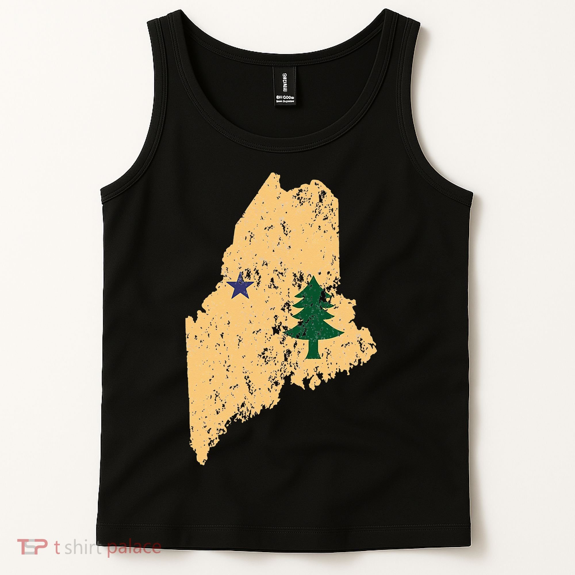 Original Maine State Flag Retro Northern New England Dirigo Tank Top