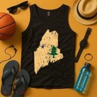 Original Maine State Flag Retro Northern New England Dirigo Tank Top thumb 4