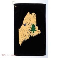 Original Maine State Flag Retro Northern New England Dirigo Golf Towel thumb 0